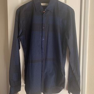 Authentic Men’s blue pattern Burberry Shirt